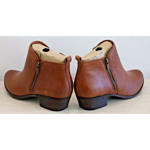 Lucky Brand LK-Basel Women's Sz 9W Toffee Brown Leather Basel Booties $140 - Picture 9 of 9